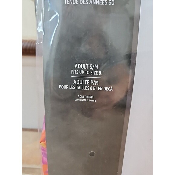 60's Costume Kit Pink Floral Halter Top & Bell Bottom Pants Adult S/M - Picture 2 of 6